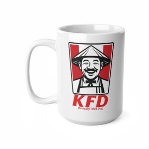 KFD – Kentucky Fried Dog parody mug.  Funny Work Ceramic Coffee Cups, 11oz, 15oz