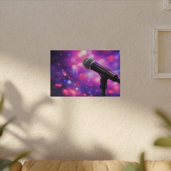 10040515625273404399_2048.jpeg Microphone on Stage Matte Canvas Wall Art — Live Music Concert Photography Print