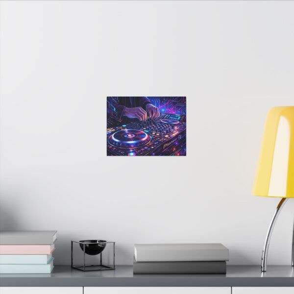 10216825772271279873_2048.jpeg DJ Neon Mixer Canvas Wall Art — Vibrant Electronic Music Turntable Print