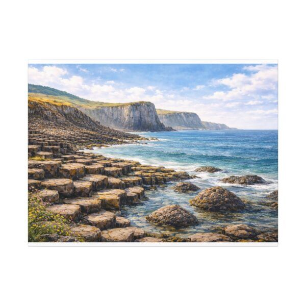 Giants Causeway Seascape Canvas Print — Matte Stretched Wall Art