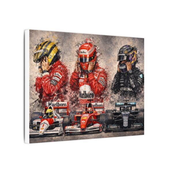 Formula 1 Legends Matte Canvas Print — Senna, Schumacher & Hamilton Racing Art
