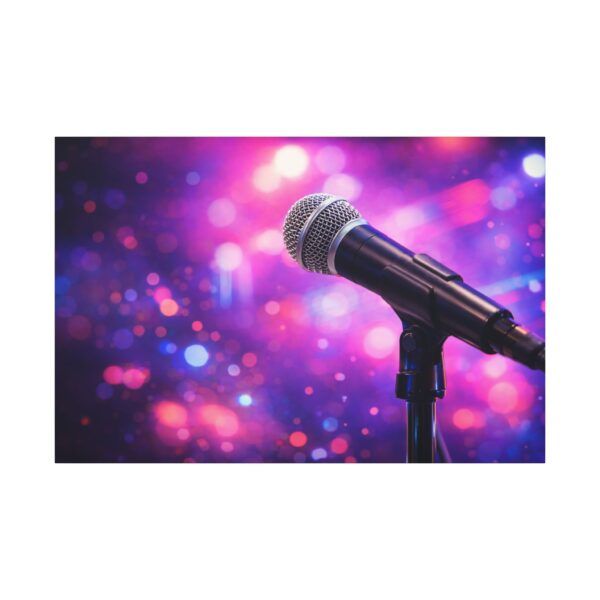 11763162520318243640_2048.jpeg Microphone on Stage Matte Canvas Wall Art — Live Music Concert Photography Print