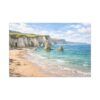 White Rocks Beach Coastal Cliffs Seascape Canvas Print — Beach Landscape Wall Art