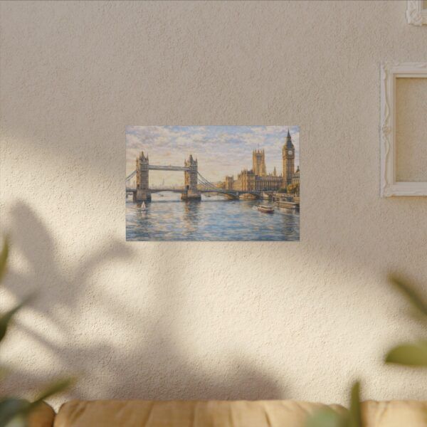 London River Thames Canvas Print — Tower Bridge & Big Ben Matte Stretched Wall Art