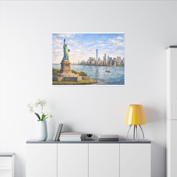 12913157091195649943_2048.jpeg Statue of Liberty New York City Skyline Matte Canvas Print