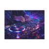 13044822999753704344_2048.jpeg DJ Neon Mixer Canvas Wall Art — Vibrant Electronic Music Turntable Print