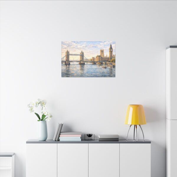 London River Thames Canvas Print — Tower Bridge & Big Ben Matte Stretched Wall Art