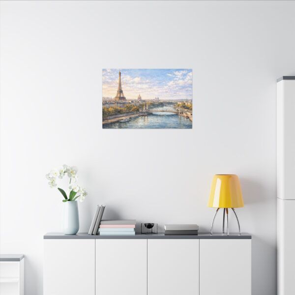 14162849458062564841_2048.jpeg Paris Eiffel Tower River View Matte Canvas Wall Art — Stretched Canvas Print