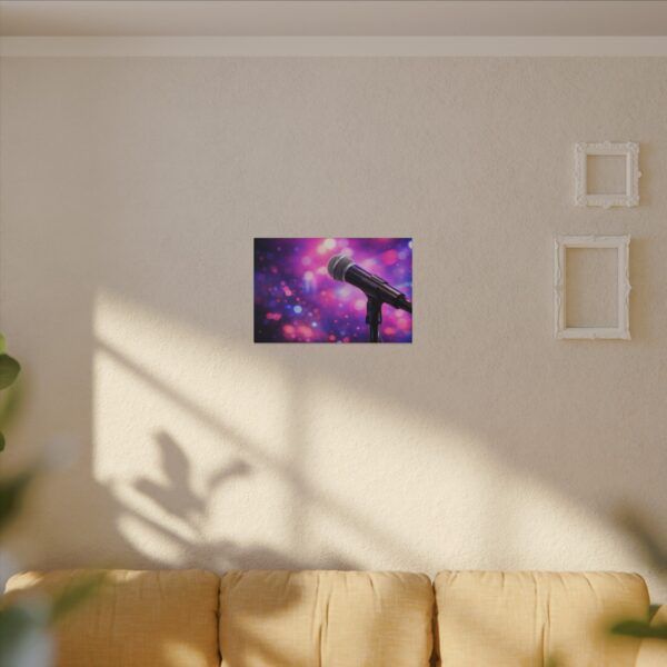 14420084344954148672_2048.jpeg Microphone on Stage Matte Canvas Wall Art — Live Music Concert Photography Print