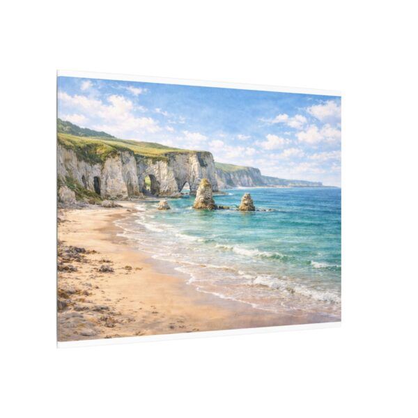 White Rocks Beach Coastal Cliffs Seascape Canvas Print — Beach Landscape Wall Art
