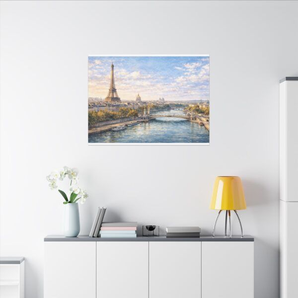 14852624355841853676_2048.jpeg Paris Eiffel Tower River View Matte Canvas Wall Art — Stretched Canvas Print