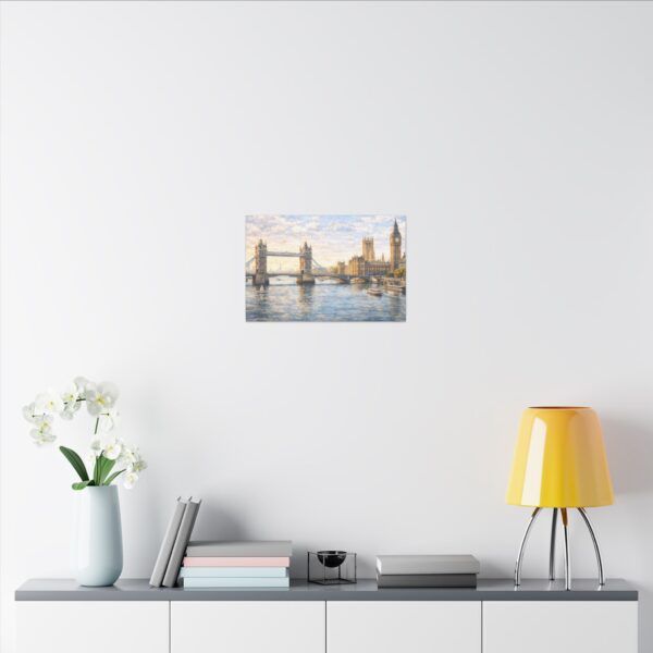 London River Thames Canvas Print — Tower Bridge & Big Ben Matte Stretched Wall Art