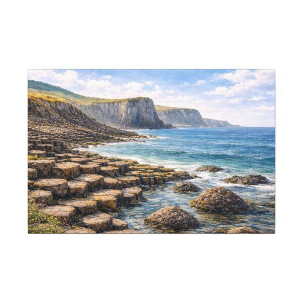 Giants Causeway Seascape Canvas Print — Matte Stretched Wall Art