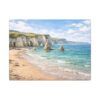 White Rocks Beach Coastal Cliffs Seascape Canvas Print — Beach Landscape Wall Art