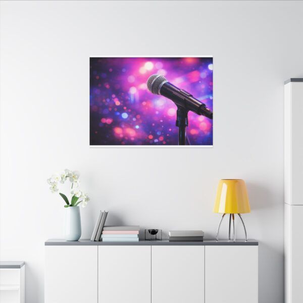 16879631737078524771_2048.jpeg Microphone on Stage Matte Canvas Wall Art — Live Music Concert Photography Print