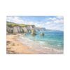 White Rocks Beach Coastal Cliffs Seascape Canvas Print — Beach Landscape Wall Art