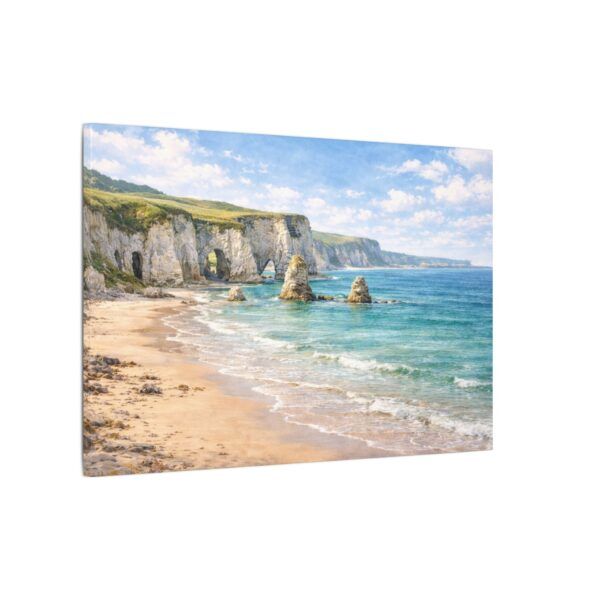 White Rocks Beach Coastal Cliffs Seascape Canvas Print — Beach Landscape Wall Art