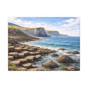 Giants Causeway Seascape Canvas Print — Matte Stretched Wall Art