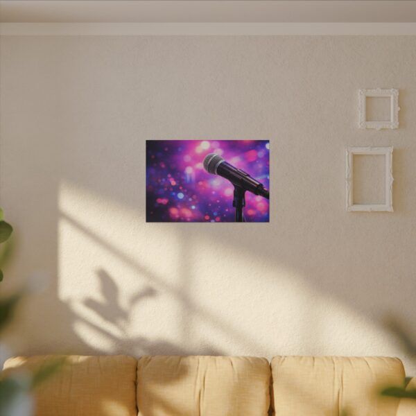 1924412534849024290_2048.jpeg Microphone on Stage Matte Canvas Wall Art — Live Music Concert Photography Print