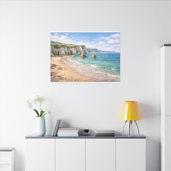 White Rocks Beach Coastal Cliffs Seascape Canvas Print — Beach Landscape Wall Art