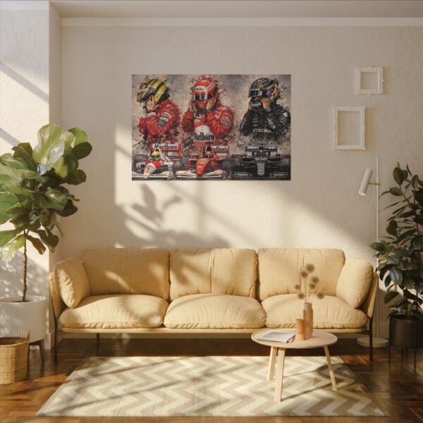 Formula 1 Legends Matte Canvas Print — Senna, Schumacher & Hamilton Racing Art