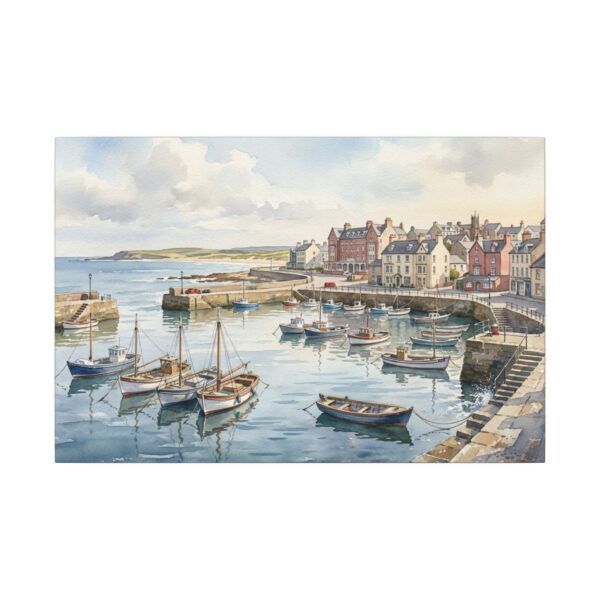 302582882838542051_2048.jpeg Harbour Morning Matte Canvas Print — Seaside Village Boat Landscape