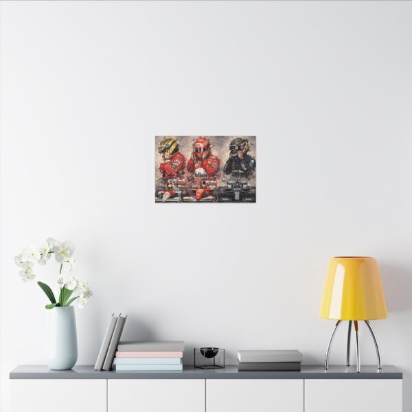 Formula 1 Legends Matte Canvas Print — Senna, Schumacher & Hamilton Racing Art