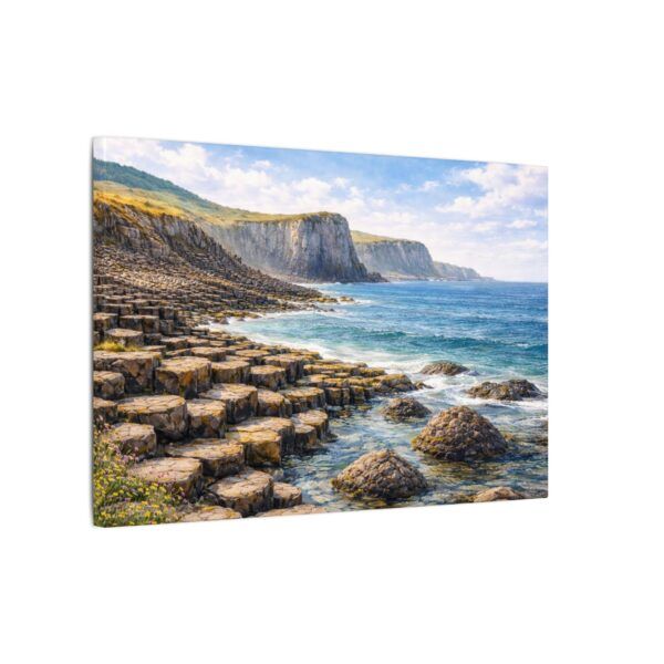 Giants Causeway Seascape Canvas Print — Matte Stretched Wall Art