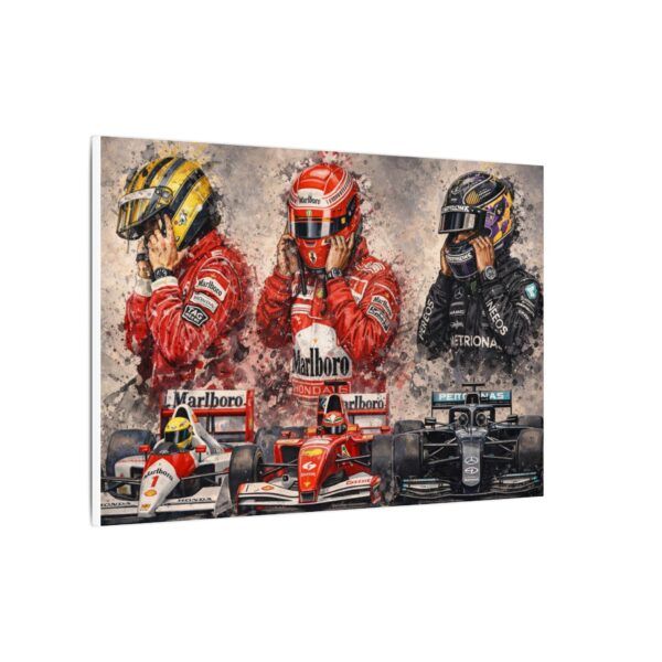 Formula 1 Legends Matte Canvas Print — Senna, Schumacher & Hamilton Racing Art