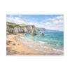 White Rocks Beach Coastal Cliffs Seascape Canvas Print — Beach Landscape Wall Art