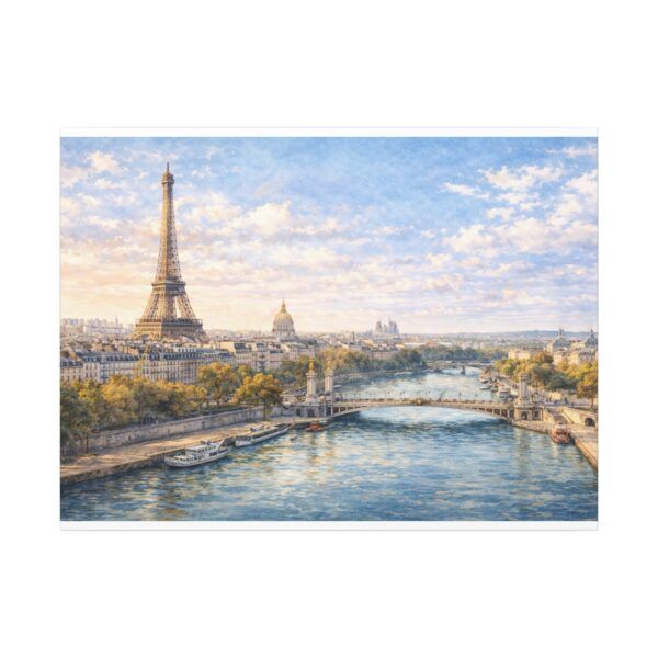 4955739313853944106_2048.jpeg Paris Eiffel Tower River View Matte Canvas Wall Art — Stretched Canvas Print