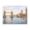 London River Thames Canvas Print — Tower Bridge & Big Ben Matte Stretched Wall Art