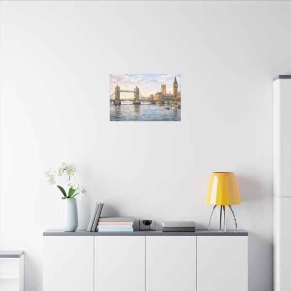 London River Thames Canvas Print — Tower Bridge & Big Ben Matte Stretched Wall Art