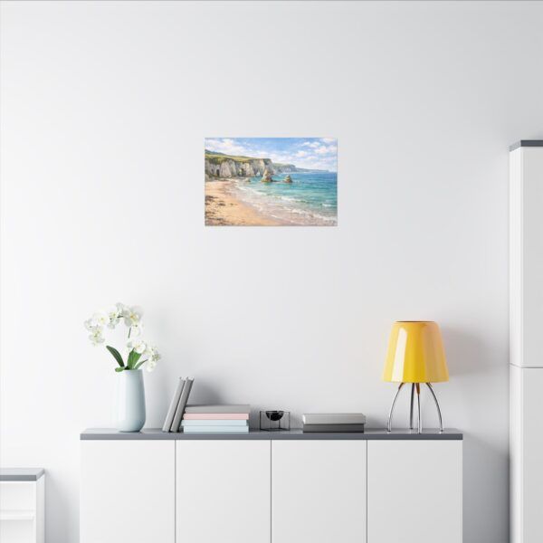 White Rocks Beach Coastal Cliffs Seascape Canvas Print — Beach Landscape Wall Art