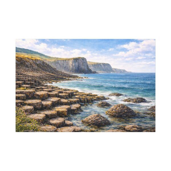 Giants Causeway Seascape Canvas Print — Matte Stretched Wall Art