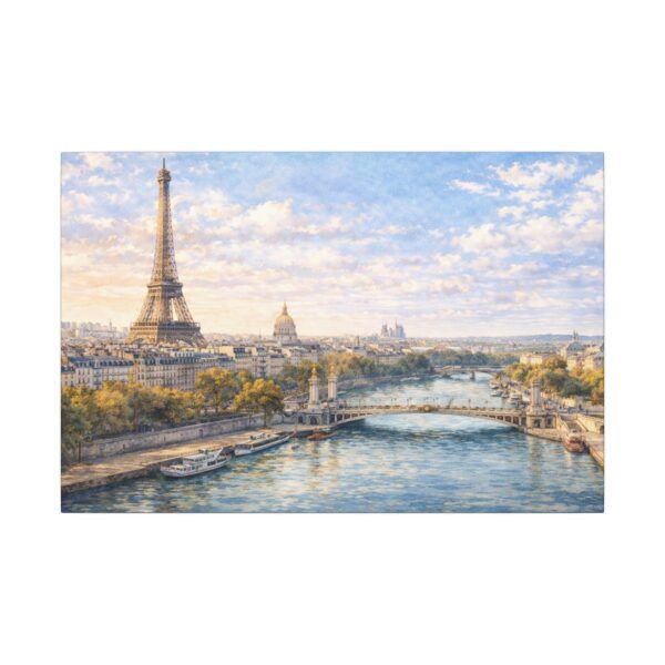 6708509734023613274_2048.jpeg Paris Eiffel Tower River View Matte Canvas Wall Art — Stretched Canvas Print