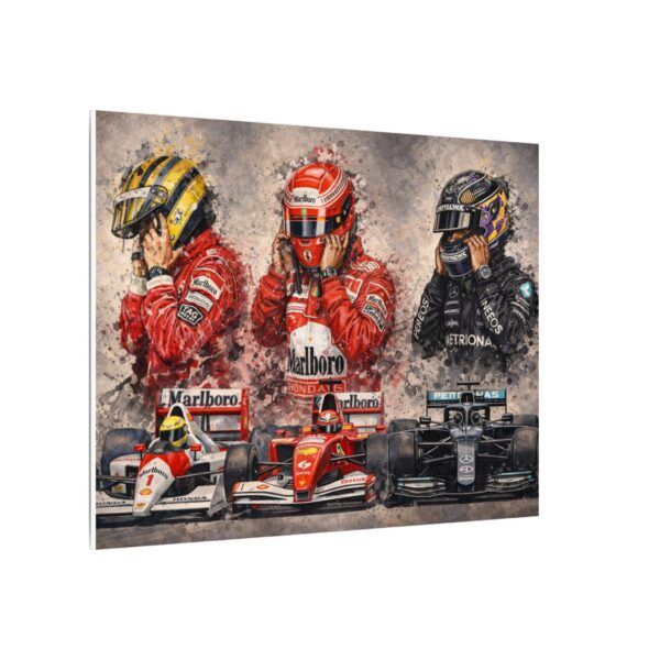Formula 1 Legends Matte Canvas Print — Senna, Schumacher & Hamilton Racing Art