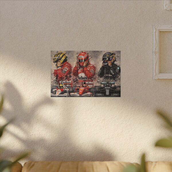 Formula 1 Legends Matte Canvas Print — Senna, Schumacher & Hamilton Racing Art
