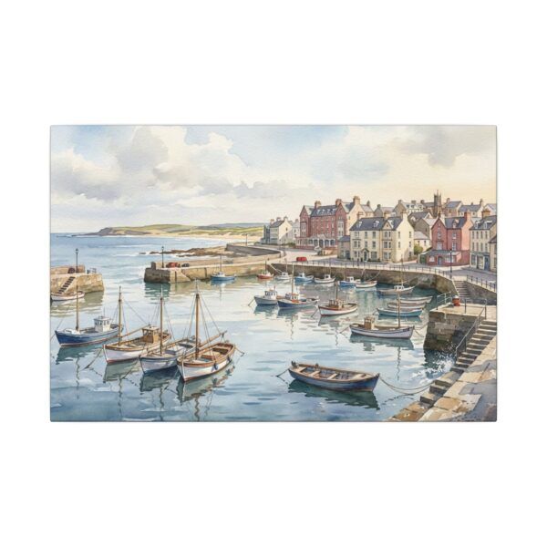 7784685954586307176_2048.jpeg Harbour Morning Matte Canvas Print — Seaside Village Boat Landscape