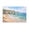 White Rocks Beach Coastal Cliffs Seascape Canvas Print — Beach Landscape Wall Art