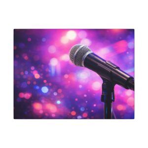 838909156413116915_2048.jpeg Microphone on Stage Matte Canvas Wall Art — Live Music Concert Photography Print