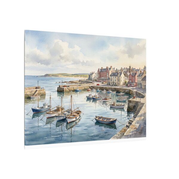 8483248971684822891_2048.jpeg Harbour Morning Matte Canvas Print — Seaside Village Boat Landscape