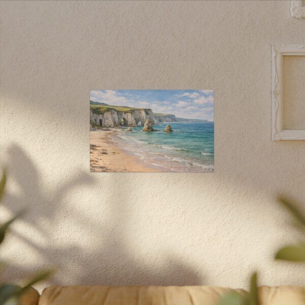 White Rocks Beach Coastal Cliffs Seascape Canvas Print — Beach Landscape Wall Art