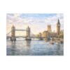 London River Thames Canvas Print — Tower Bridge & Big Ben Matte Stretched Wall Art