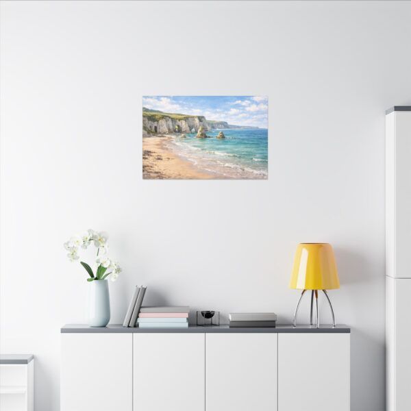 White Rocks Beach Coastal Cliffs Seascape Canvas Print — Beach Landscape Wall Art