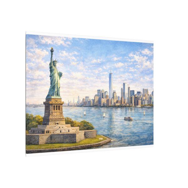 974242025007331310_2048.jpeg Statue of Liberty New York City Skyline Matte Canvas Print