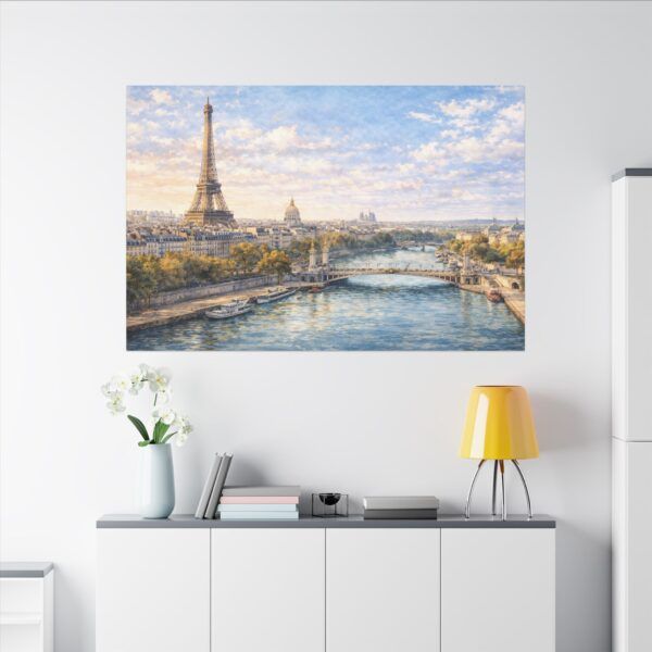 9884909641894502616_2048.jpeg Paris Eiffel Tower River View Matte Canvas Wall Art — Stretched Canvas Print