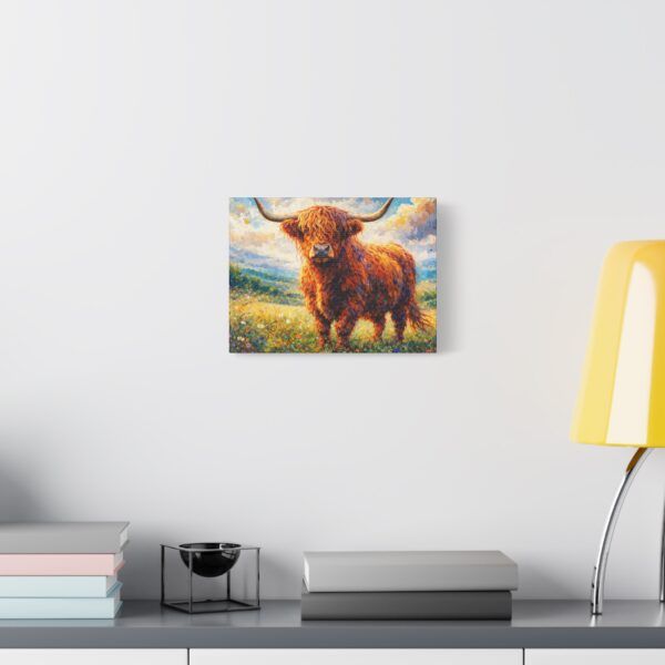 Highland Cow Canvas Wall Art — Stretched Matte Canvas Farmhouse Decor