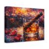 Whiskey & Cigar Canvas Print — Romantic Barroom Wall Art