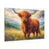 Highland Cow Canvas Wall Art — Stretched Matte Canvas Farmhouse Decor